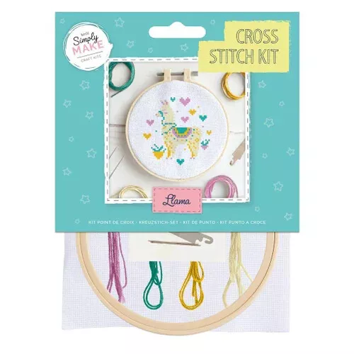 Llama Cross Stitch Kit includes Hoop Size 12.5cm