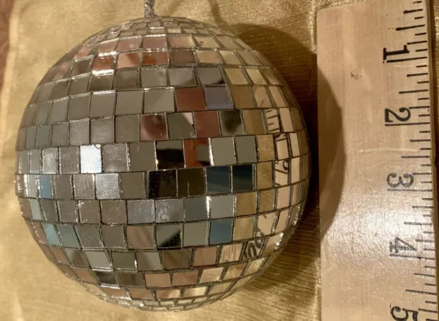 Vintage 1980’s Small Mirror Glass Disco Ball Home Party Bands Club DJ Dance Deco