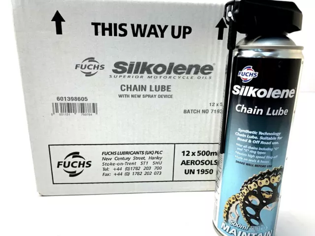 Silkolene Chain Lube Lubricant 500ml Synthetic Aerosol Lubricant Kart Bike Moto