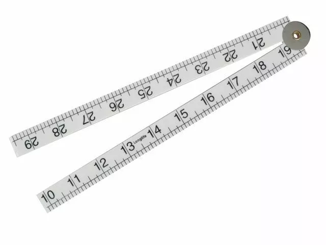 FAITHFULL 1 METRE (39") FOLDING ABS PLASTIC RULE - white RULER