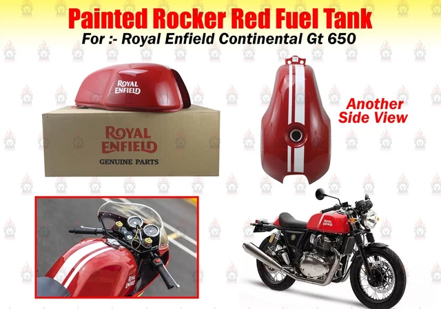 Red Rocker Tank ROYAL ENFIELD &CONTINENTAL GT 650 Rocker Red Fuel Tank Painted