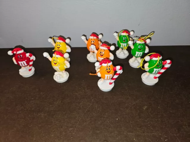 Lot of 9 1990s M&M Candy Figures / Christmas Ornaments