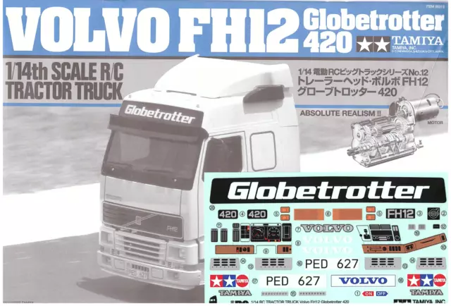 1/14 Tamiya Volvo FH12 Globetrotter 420 56312 - Calcomanías e instrucciones 9495346