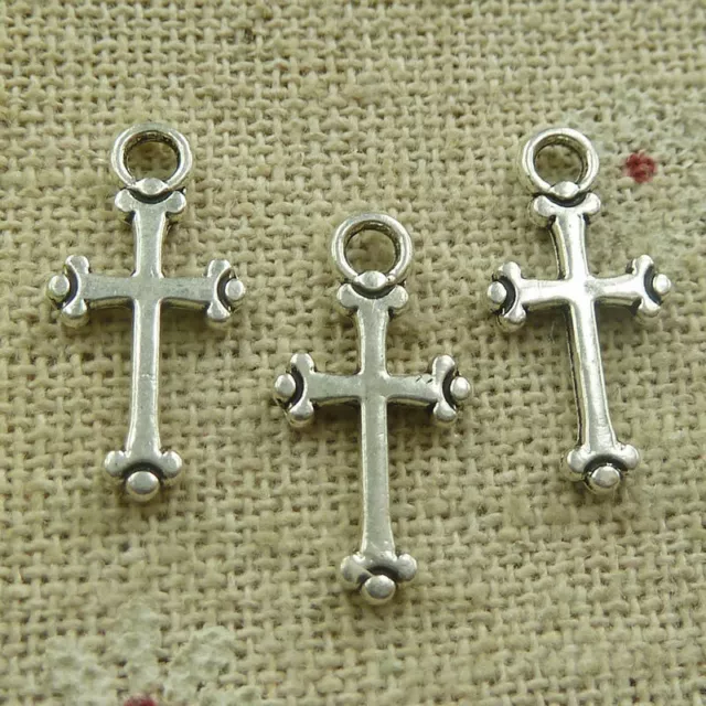 Free Ship 440 pcs tibetan silver cross charms 17x9mm L-4729