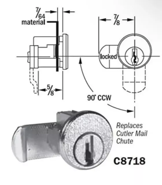 CompX National C8718 Mail Box Lock