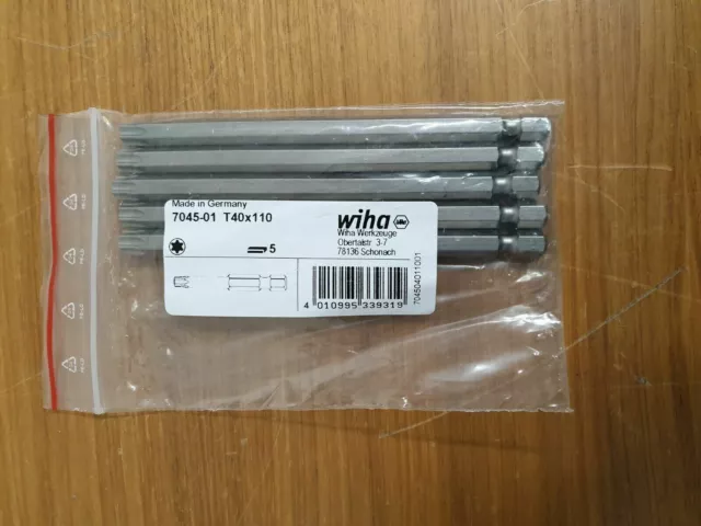 5Stk (1Stk/8eur) Wiha Bit Professional TORX T40x110mm UR