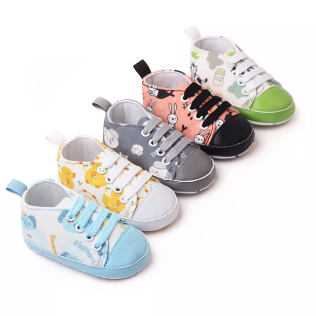 Newborn Baby Boy Girl Crib Shoes Toddler Soft Sole Sneakers First Step Trainers