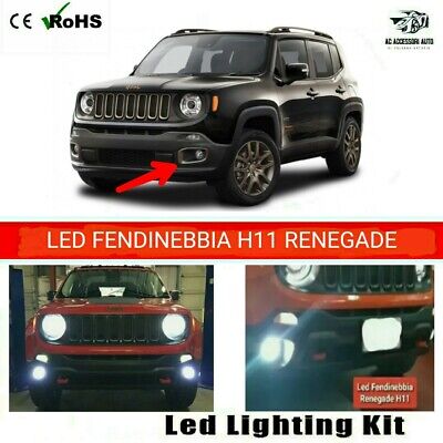 ELT COPPIA LAMPADE FENDINEBBIA H11 LED CREE COB CANBUS JEEP RENEGADE 6000K NO ERROR 