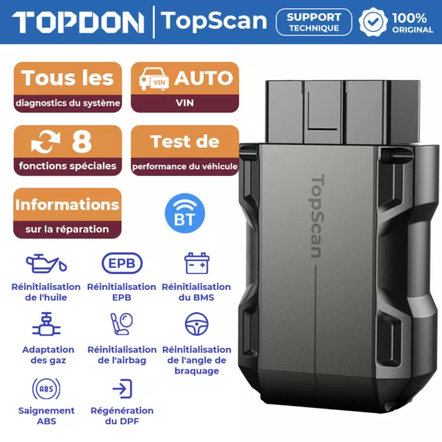 Scanner Diagnostic Auto TOPDON AL500B OBD2 - Testeur Batterie, Multimètre, Neuf