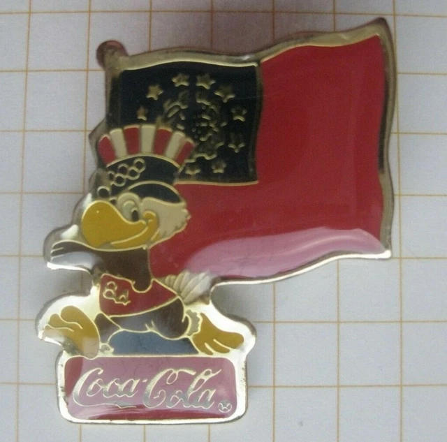 Pin's Vintage USA 94 – Coupe Du Monde Foot, Coca-Cola, Mascotte, Drapeau Américain – Collection