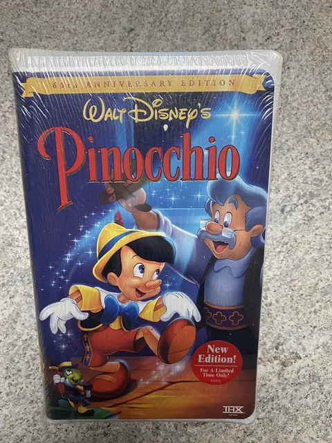 Pinocchio VHS Tape NEW SEALED Walt Disney’s 60th Anniversary Edition 1940