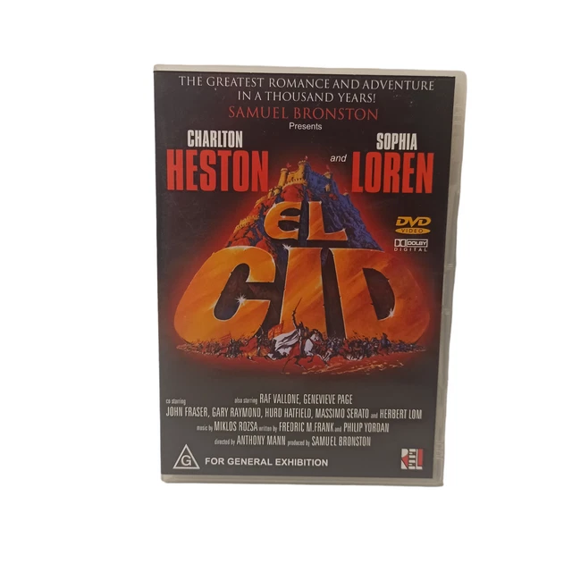 El Cid DVD Historical Drama Knights Rodrigo Díaz de Vivar Charlton Heston