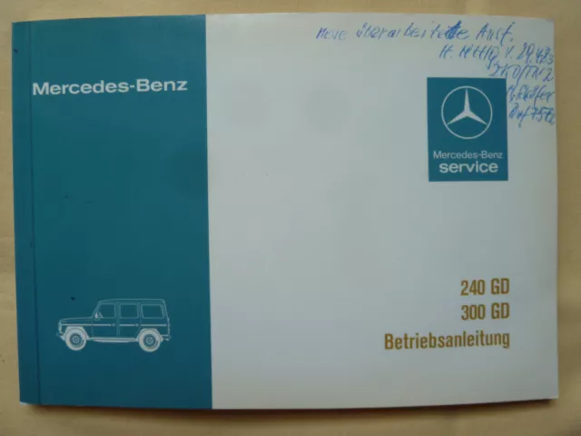 Betriebsanleitung Mercedes G-Modell 240 GD, 300 GD, 3/1983, wie neu