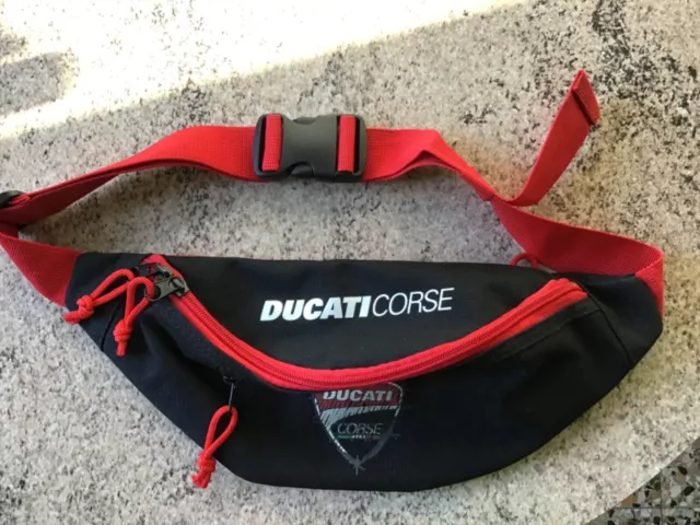 Marsupio Ducati corse borsa con cintura regalo motociclista rosso nero