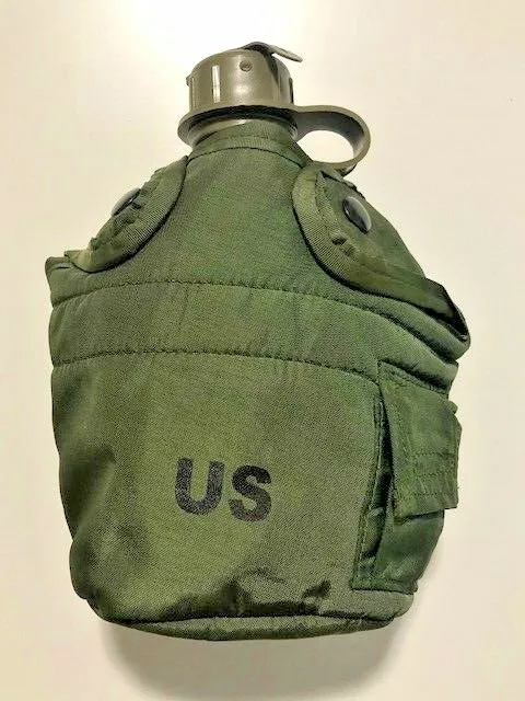 New OLIVE DRAB CANTEEN COVER and 1QT Used Canteen 8465-00-860-0256