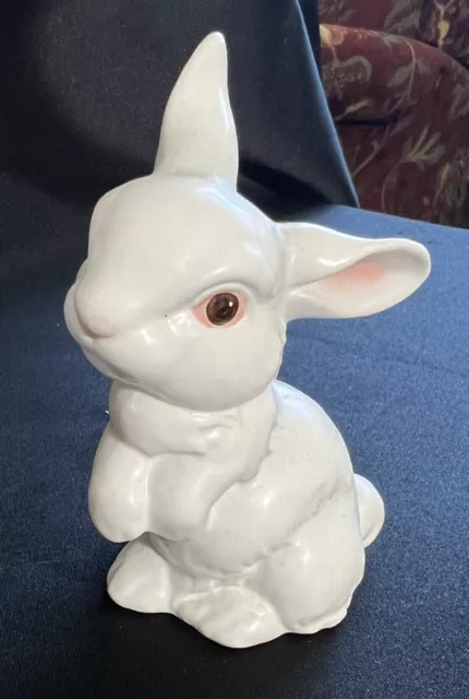 1984  Vintage Goebel W.germany Bisque White Bunny, Rabbit Figurine 4.1/2"