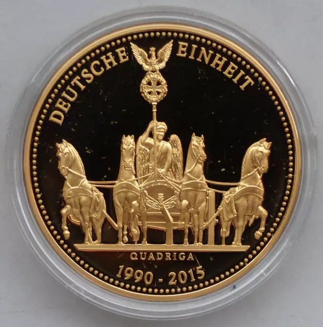 Medaille 25 Jahre Deutsche Einheit - Quadriga - vergoldet/PP
