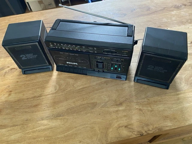 Chaîne Hi-fi Vintage Philips D8534 – Boombox Soundmachine – Occasion – Fonctionnelle