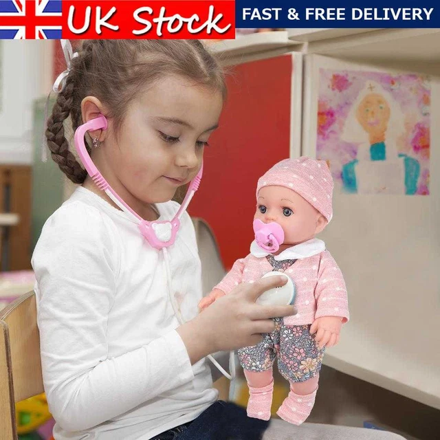 12-inch Real Life Baby Dolls Soft Body Full Vinyl for Kids Age 3+ (Light Grey) #