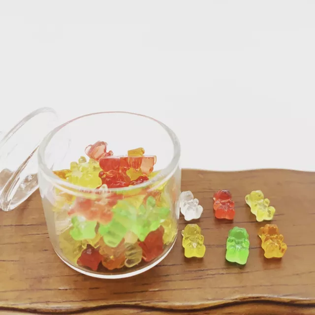 50Pc 1:12 Scale Dollhouse Miniature Bear Candy Food Dessert Kitchen Accessories