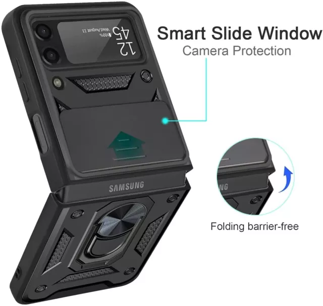 Case For Samsung Galaxy Z Flip3/Flip4 5 Heavy Duty Shockproof Tough Slide Camera