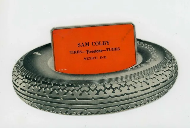 1930s Firestone Blotter Ink Tires Vtg Tubes Early Ad Sam Colby Rubber Mexico IN
