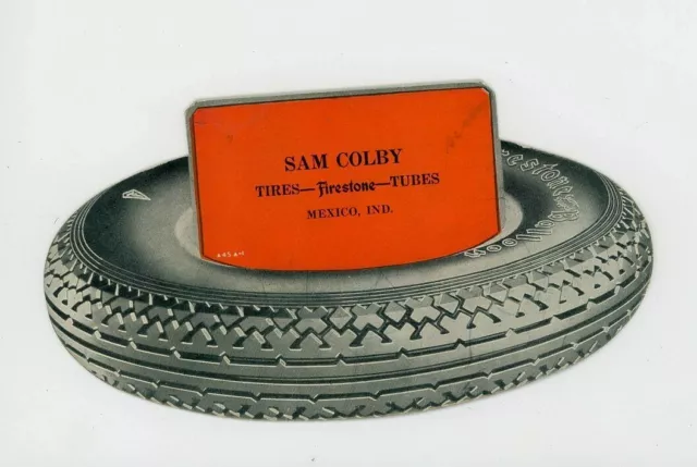1930s Firestone Blotter Ink Tires Vtg Tubes Early Ad Sam Colby Rubber Mexico IN