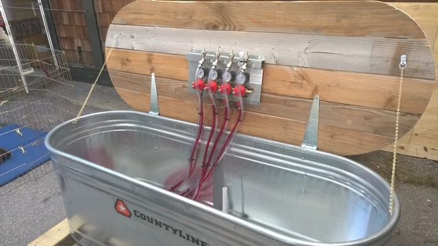 4 Keg  Galvanized Beer Cooler With Co2 Gas System (Co2 Tank Not Included) 