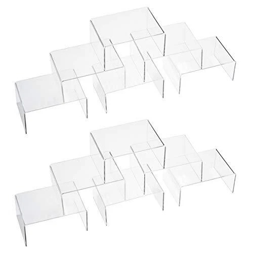 12 PACK CLEAR Acrylic Display Stand Crafts Stand Cupcake Risers 4" X 3