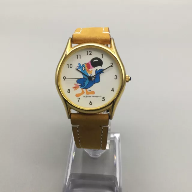 Vtg Kellogg Fruit Loops Toucan Sam Watch Unisex Gold Tone 1991 New Battery 2