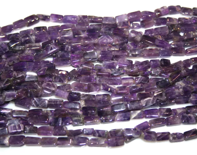 Amethyst Irregular Rectangle Gemstone 6x8mmm 15." Strand
