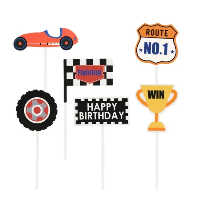 12 piezas coche de carreras cupcake topper carreras postre coche de carreras a cuadros
