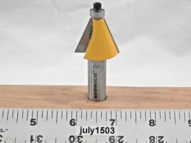 (1) NEW  Yonico 22.5° Chamfer Bevel Trim Carbide Tip Router Bit 3/8" Bearing y4