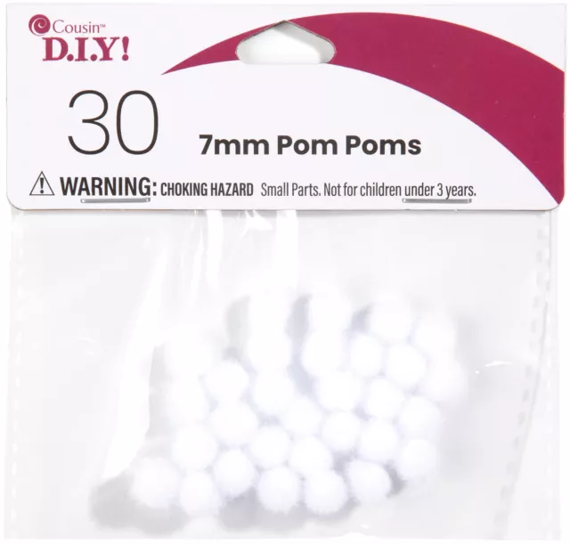 Pom-Poms 7mm 30/Pkg White 3