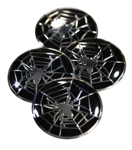 4x Spider Web Wheel Hub Center Cap Sticker Decal 2.20" diameter Auto Car