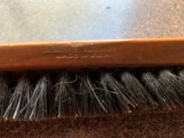 Walnut Shoe Shining Brush Genuine Made In Usa Vintage With Beautiful Handle