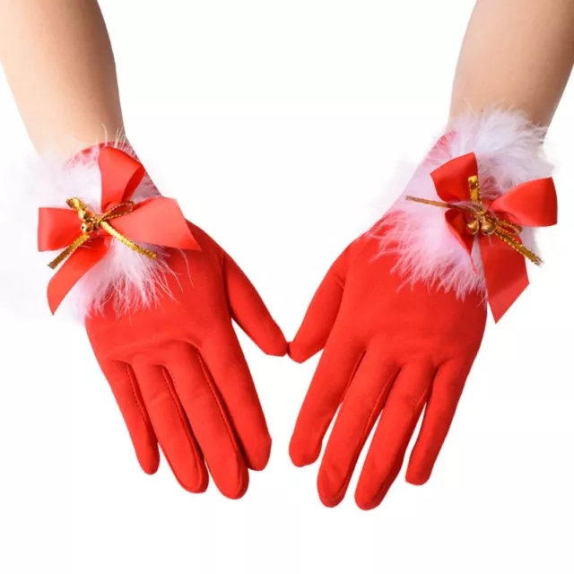 Christmas Gloves Cute Bell Christmas Suit with Gloves Stretch Milk Silk