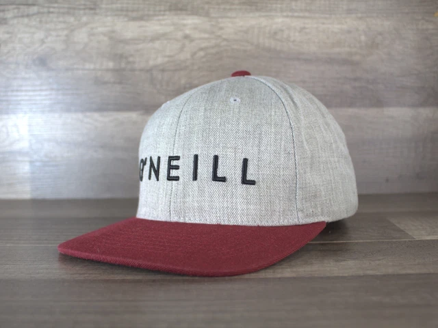 O'niell Gray Burgundy Yupoong Snap Back Adjustable Hat Cap Unisex Adults