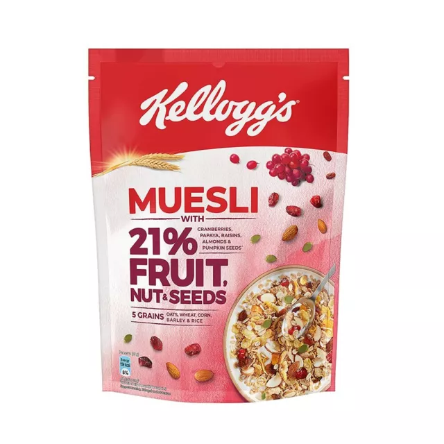 New Kellogg's Muesli with 21% Fruit, Nut & Seeds |Tastier now with Cranberries a