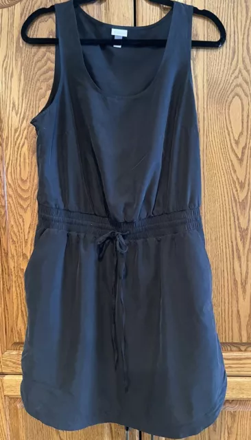 A New Day Women’s Black Fit /Flare Cinch Waist Sleeveless Dress Pockets Size L