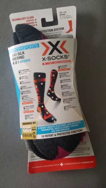 x-socks Damen ; Wintersports -Ski Silk Merino  , Größe 39-40