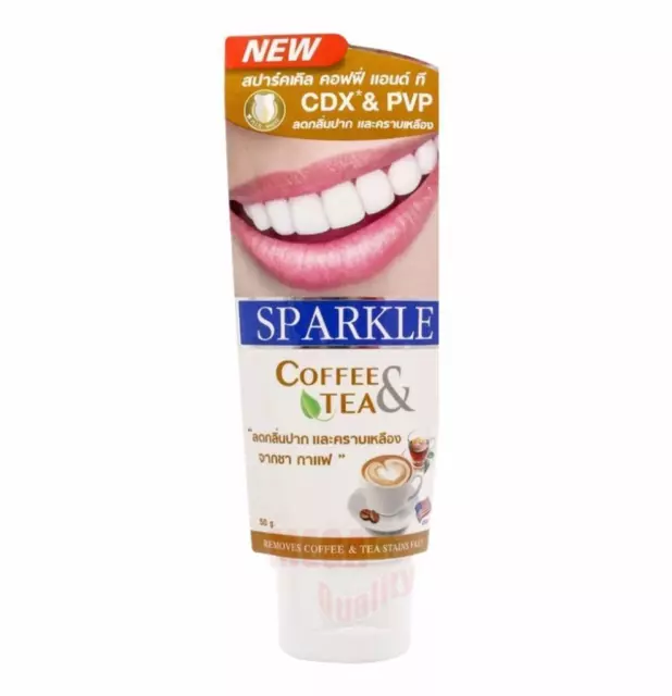 50g. Sparkle Whiten Toothpaste Remove Coffee and Tea Stains Fast For Drinkers