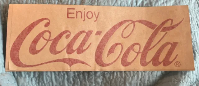 14” Enjoy Coca-Cola Machine Decal Large Bumper Sticker Ad Coke Car VTG RARE