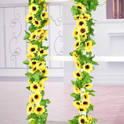 Suministros simulados de decoración del hogar con guirnalda de vid para boda floral de girasol 3C $g