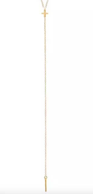 Gorjana Women's Gold Cross Over Lariat Necklace J1220 3