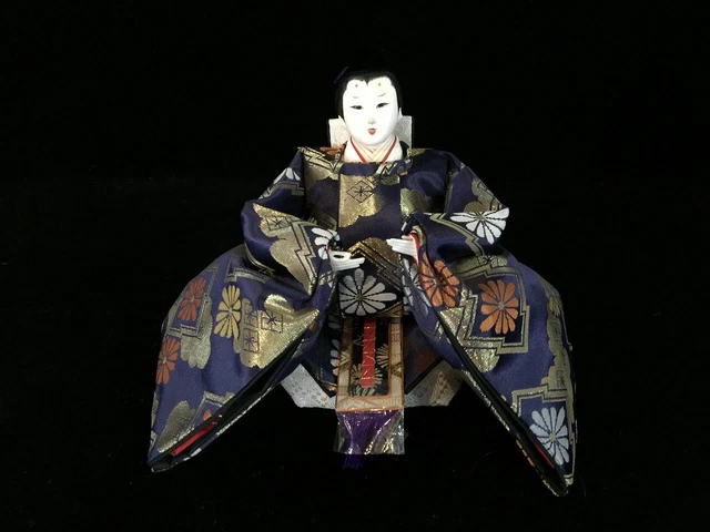 J0530 Japanese HINA Doll KIMONO Man Boy Statue Vintage Okimono Interior