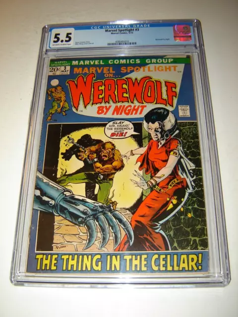 Marvel Spotlight #3 CGC 5.5 White Pages - 2nd App Werewolf By Night