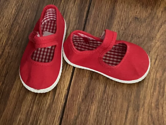 Baby Mädchen rot Cuquito weiche Riemenschuhe - Alter 12-15 Monate - toller Zustand 2