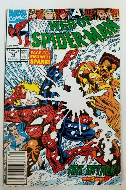 Web of Spider-Man #75 (Marvel Comics, 1991) Captain America, Thor, Newsstand