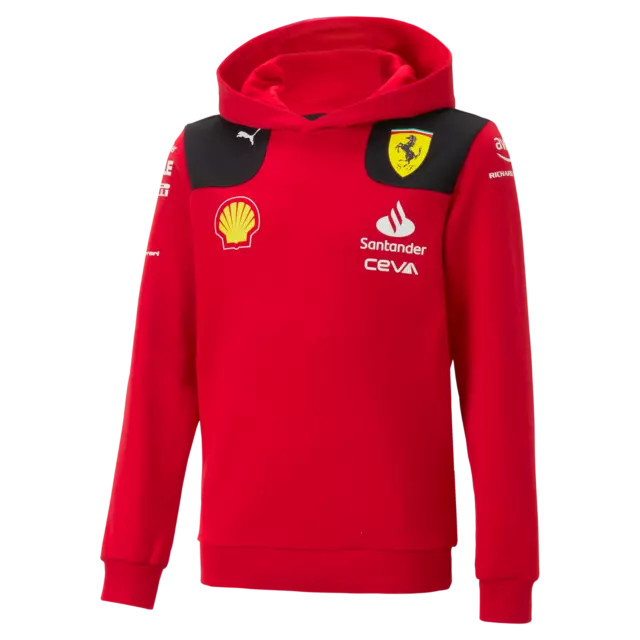 Scuderia Ferrari F1 2023 Official PUMA Team Pullover Hoodie Kid's Red